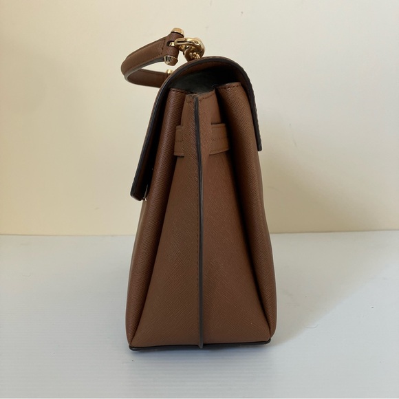 MICHAEL Michael Kors Tan / Brown Rochelle Top Handle Satchel Handbag - Picture 13 of 14